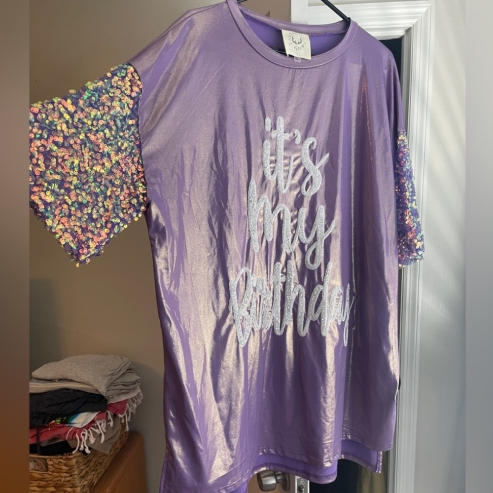 Sale🥳 'It's My Birthday' Sequin Sleeve Dress - Picture 3 of 4